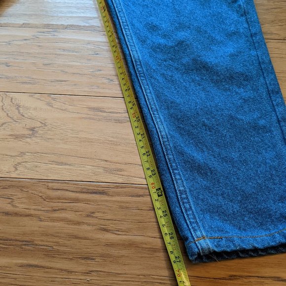 L.L. Bean Vintage 100% Cotton High Rise Relaxed Straight Rich Blue Jeans 28 10 4 - Picture 7 of 10